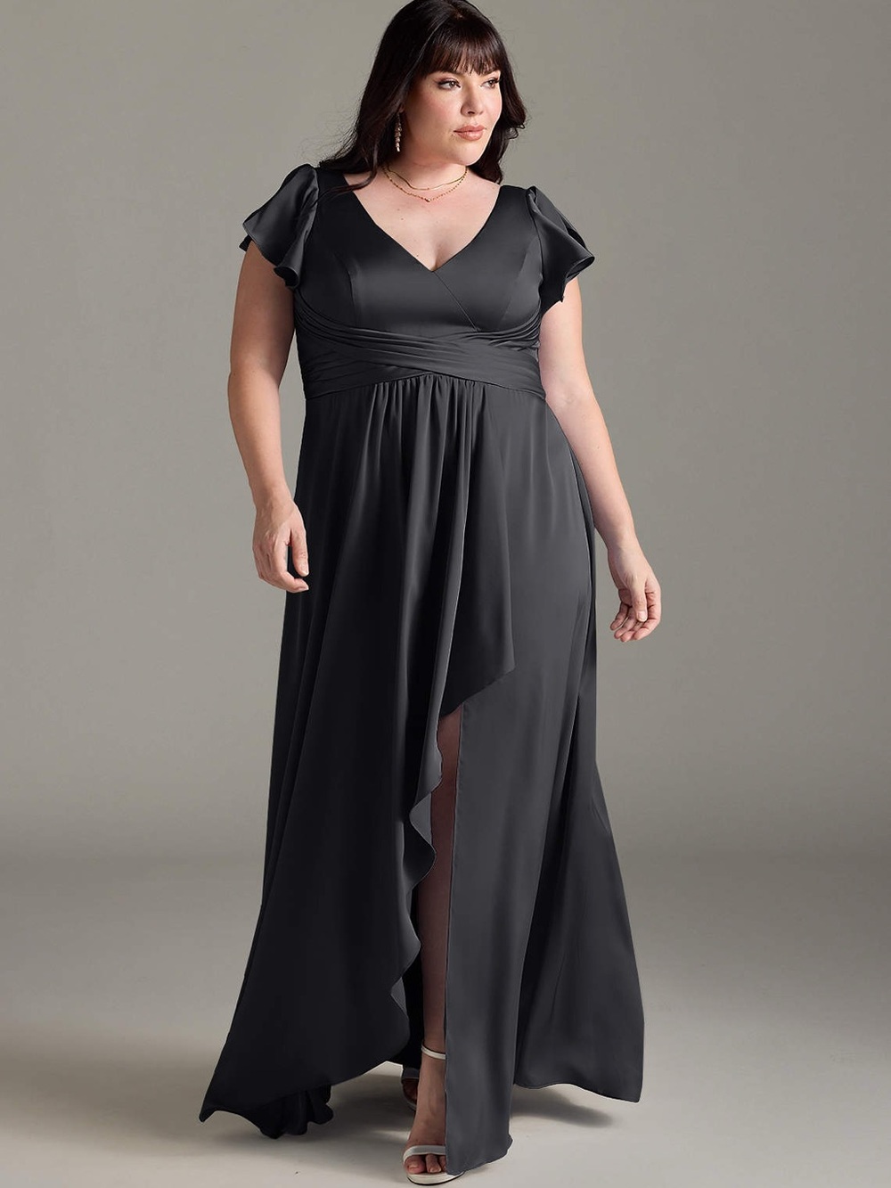 Azazie Omari Stretch
Black A-Line Stretch Satin Dress size A16